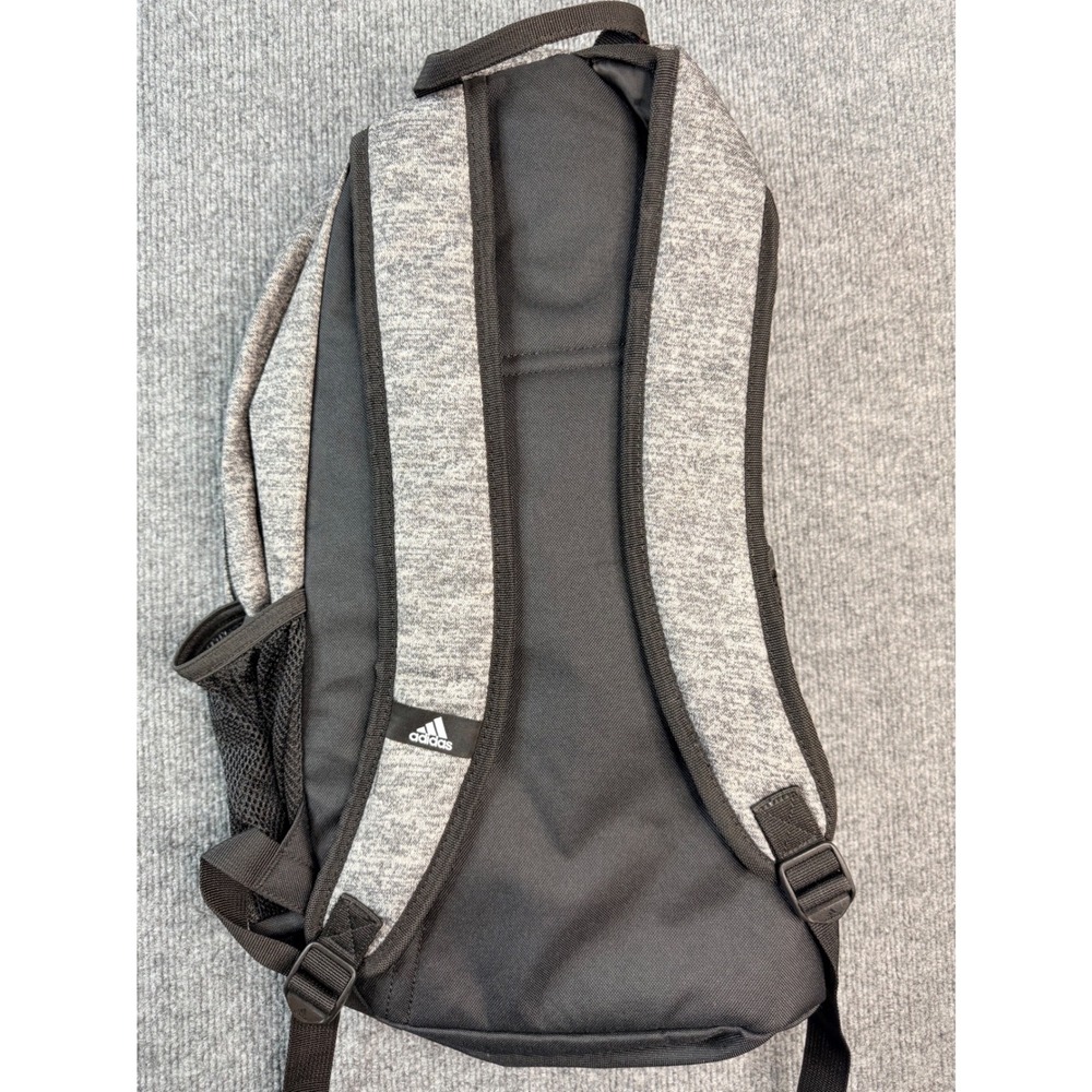 Adidas Threestripelife Backpack Gray Heather Black School Gym Travel Bag - Picture 6 of 7